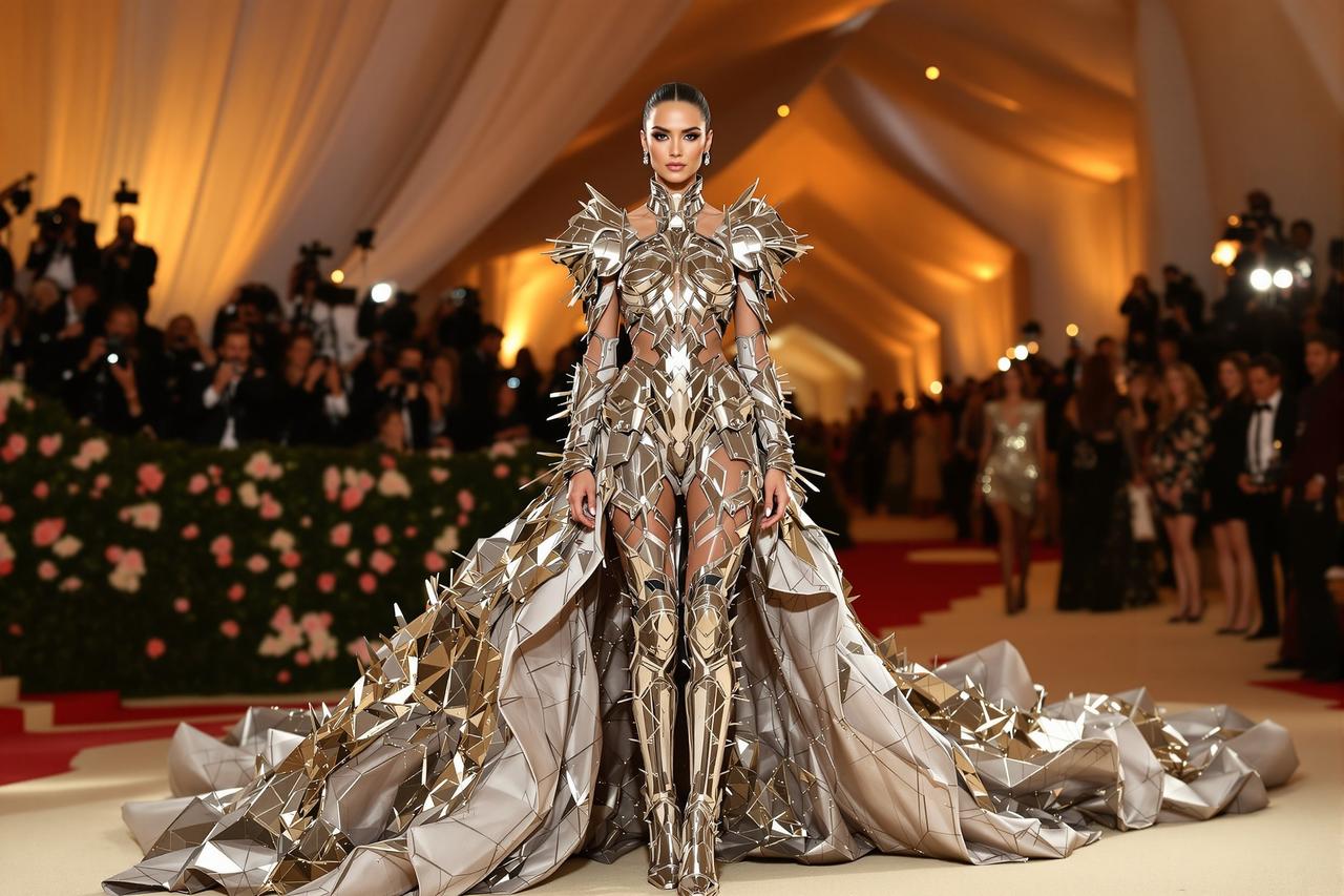 Met Gala：刘雯化身东方女战神，战甲造型引爆话题